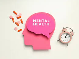 face and mind image in the photo in the pink colour with the "mind Health" Name